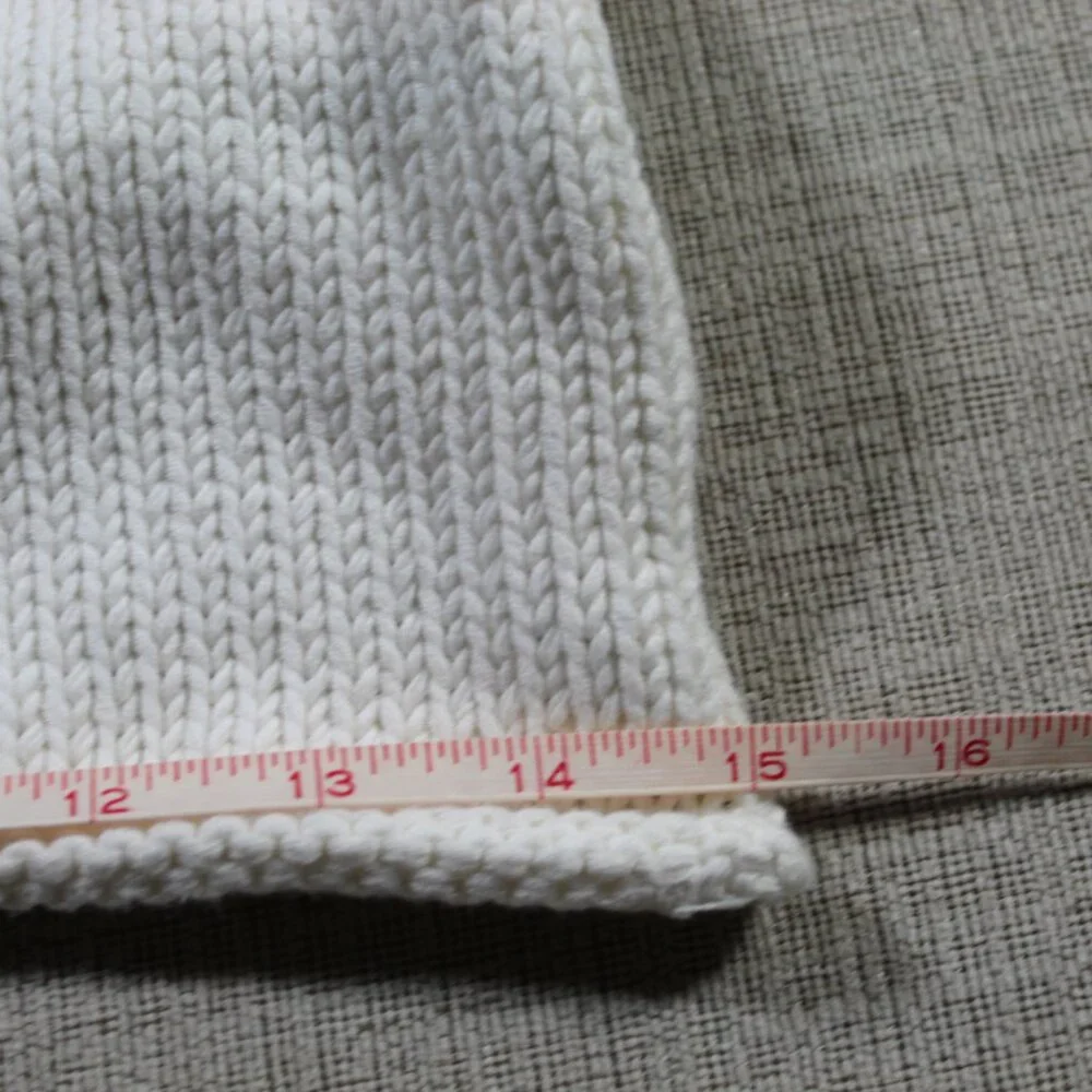 Chunky Hand Knit Cream Scarf with Giant Wooden Buttons